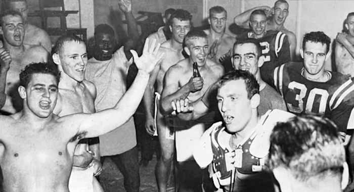 1958 vs. Pittsburgh postgame locker room